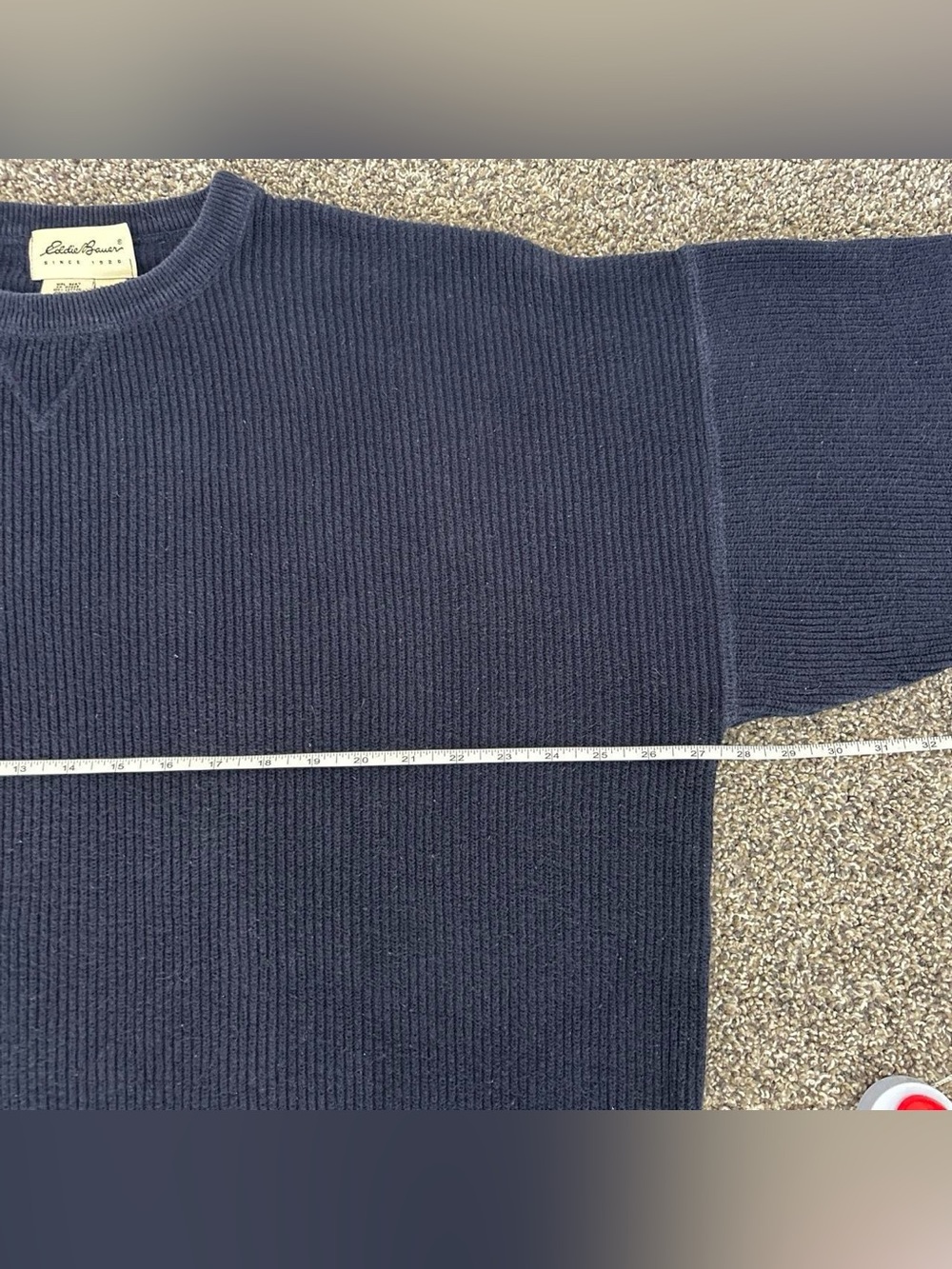 Eddie Bauer Navy Cotton Knit Sweater - Picture 2 of 4